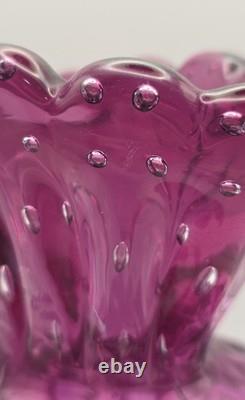 Barovier & Toso Murano Italy Large Bullicante Cased Glass Vase Italy 1930s-1950s