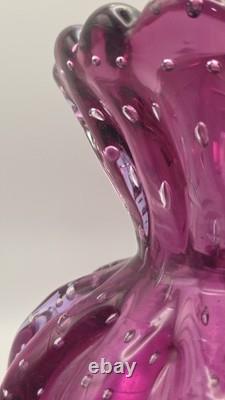 Barovier & Toso Murano Italy Large Bullicante Cased Glass Vase Italy 1930s-1950s