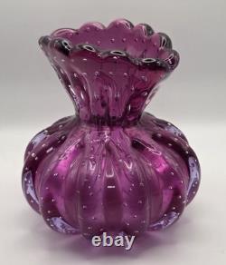 Barovier & Toso Murano Italy Large Bullicante Cased Glass Vase Italy 1930s-1950s