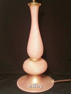 Barovier & Toso italian pink gold table lamp murano nyc paris france art glass