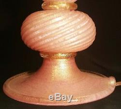 Barovier & Toso italian pink gold table lamp murano nyc paris france art glass