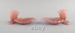 Barovier and Toso. A pair of organically shaped bowls in pink art glass