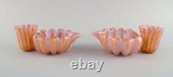 Barovier and Toso. A pair of organically shaped bowls in pink art glass