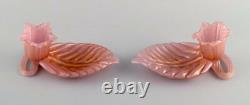 Barovier and Toso. A pair of organically shaped bowls in pink art glass