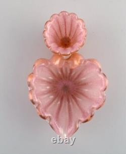 Barovier and Toso. A pair of organically shaped bowls in pink art glass