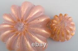 Barovier and Toso. A pair of organically shaped bowls in pink art glass