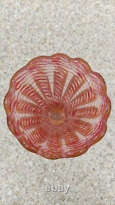 Barovier and Toso Murano Gold Leaf Pink Glass Vase, Cordonato d'Oro, 11cm