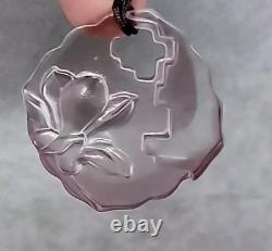 Beautiful Pink Art Glass Crystal Liuligongfang Flower Necklace Signed 487/5000