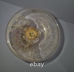 Beautiful Pink with Gold Murano Art Glass Footed Dolphin Vase 1474