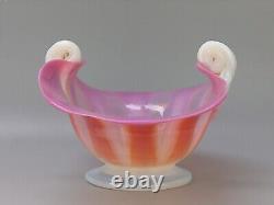 Beautiful large pink & orange colour Opalescent Bowl French Art Nouveau Monot &