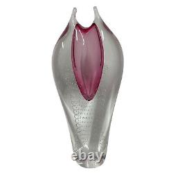 Beranek Skrdlovice Pavel Juda Czech Republic Controlled Bubbles Art Glass Vase