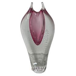 Beranek Skrdlovice Pavel Juda Czech Republic Controlled Bubbles Art Glass Vase