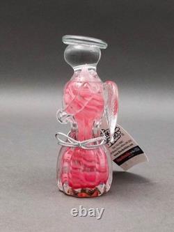 Blenko Angel Pink Swirl Hand Blown Art Glass Figurine Sculpture 5 3/8