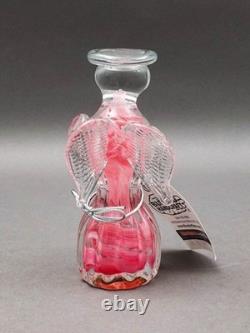 Blenko Angel Pink Swirl Hand Blown Art Glass Figurine Sculpture 5 3/8