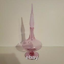 Blenko Decanter Wayne Husted #6212 Rose vintage MCM