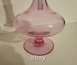 Blenko Decanter Wayne Husted #6212 Rose vintage MCM