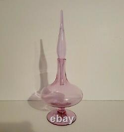 Blenko Decanter Wayne Husted #6212 Rose vintage MCM