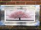 Blossom Tree Picture Pink Liquid Art Mirrored Frame 3D Glitter Wall Art 85x45 cm