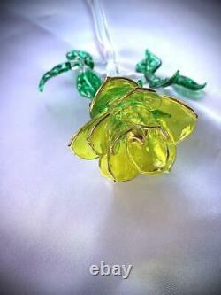 Blown glass rose Beautiful handmade sculpture adorned in 24k gold