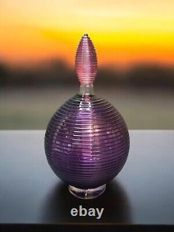 Bob Crooks Hand Blown Purple/Pink Stopper Glass Perfume Bottle H17cm X W8cm