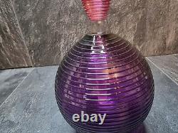 Bob Crooks Hand Blown Purple/Pink Stopper Glass Perfume Bottle H17cm X W8cm