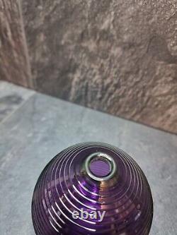 Bob Crooks Hand Blown Purple/Pink Stopper Glass Perfume Bottle H17cm X W8cm