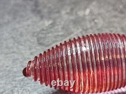 Bob Crooks Hand Blown Purple/Pink Stopper Glass Perfume Bottle H17cm X W8cm