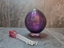 Bob Crooks Hand Blown Purple/Pink Stopper Glass Perfume Bottle H17cm X W8cm