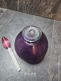 Bob Crooks Hand Blown Purple/Pink Stopper Glass Perfume Bottle H17cm X W8cm