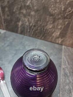 Bob Crooks Hand Blown Purple/Pink Stopper Glass Perfume Bottle H17cm X W8cm