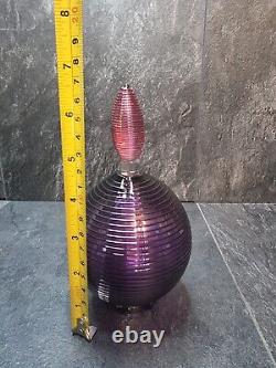 Bob Crooks Hand Blown Purple/Pink Stopper Glass Perfume Bottle H17cm X W8cm