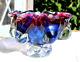 Bohemia Art Glass Dish By Jozef Hospodka For Chribska Glassworks 1960's Blue Red