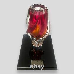 Bohemia Art Glass Vase By Jozef Hospodka For Chribska Glassworks, 60s Heavy Used