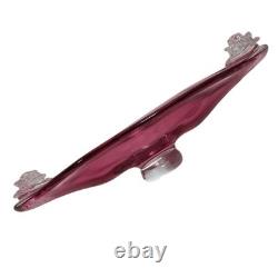 Bohemia Glass Czech Handmade Pink Art Glass Decorative Dish Label