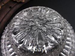 Bohemian Pink Opalescent Art Glass Peony Fairy Lamp Shade w Clarke's Pyramid Cup