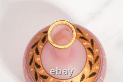 Bohemian Style Victorian Antique Hand Blown Pink Art Glass Vase