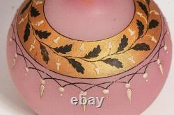 Bohemian Style Victorian Antique Hand Blown Pink Art Glass Vase