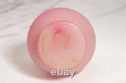 Bohemian Style Victorian Antique Hand Blown Pink Art Glass Vase