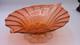 Bohemian Victorian Harrach Orange Pink Art Glass Jack in the Pulpit Optic Bowl