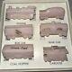 Boyd Glass Six Piece Boyd's Special Train Set # 82 In Rosie Pink 1999 Signed All