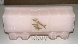 Boyd Glass Six Piece Boyd's Special Train Set # 82 In Rosie Pink 1999 Signed All