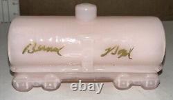 Boyd Glass Six Piece Boyd's Special Train Set # 82 In Rosie Pink 1999 Signed All