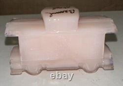 Boyd Glass Six Piece Boyd's Special Train Set # 82 In Rosie Pink 1999 Signed All