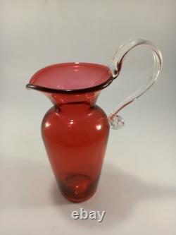 Bristol Blue vase jug cranberry ruby pink 4x glass ornaments made in Bedminster