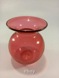 Bristol Blue vase jug cranberry ruby pink 4x glass ornaments made in Bedminster