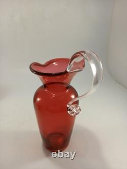 Bristol Blue vase jug cranberry ruby pink 4x glass ornaments made in Bedminster