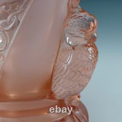 Brockwitz #6925 Art Deco Pink Glass'Parakeet' Bird Vase