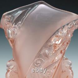 Brockwitz #6925 Art Deco Pink Glass'Parakeet' Bird Vase