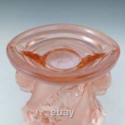 Brockwitz #6925 Art Deco Pink Glass'Parakeet' Bird Vase