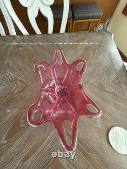 Bruma Glass Pink Art Glass Star Shaped Bowl